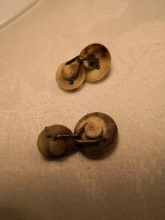 Hermes Black Forest Pair of Cufflinks in Horn