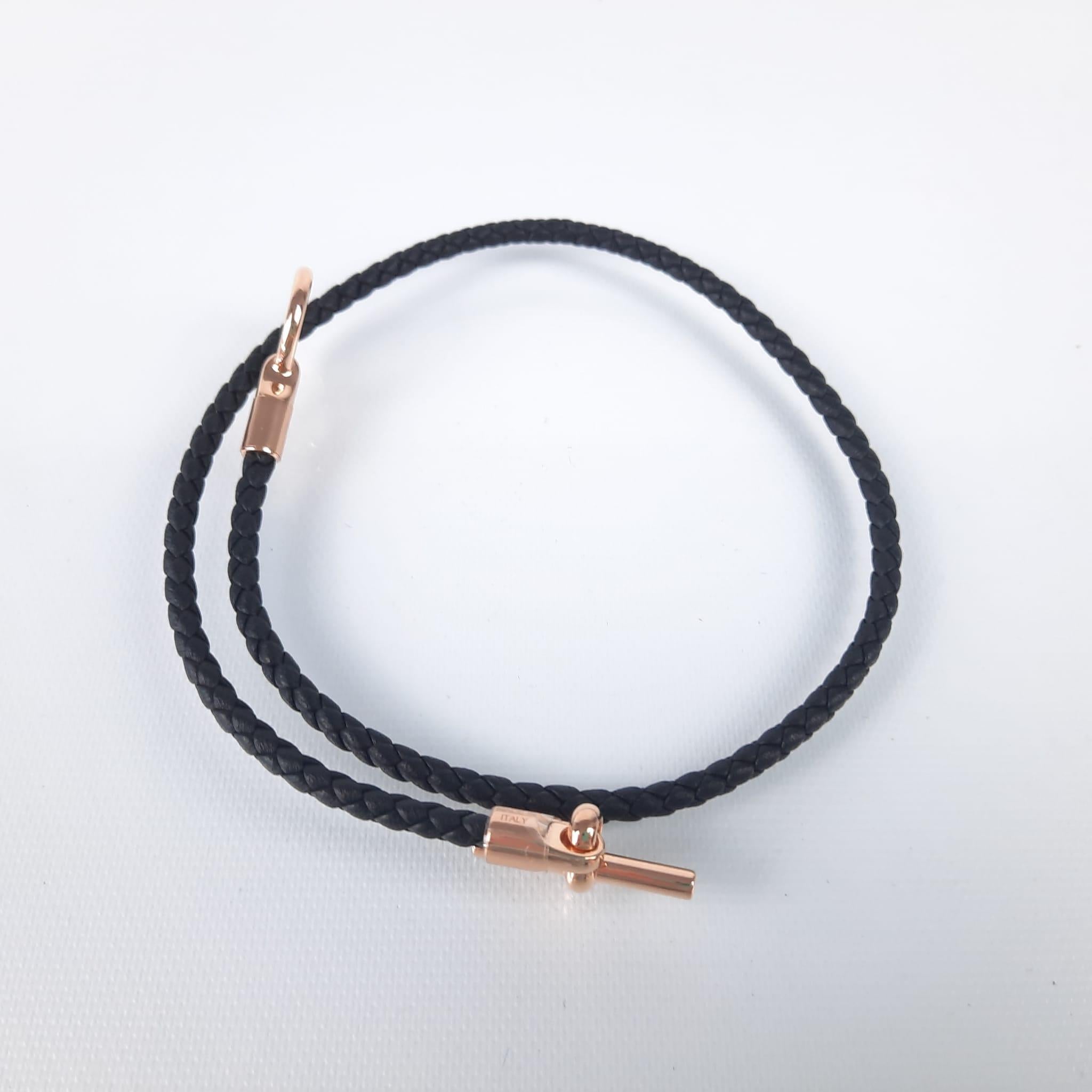 Hermes Glenan Bracelet Black size T2 In New Condition For Sale In Nicosia, CY