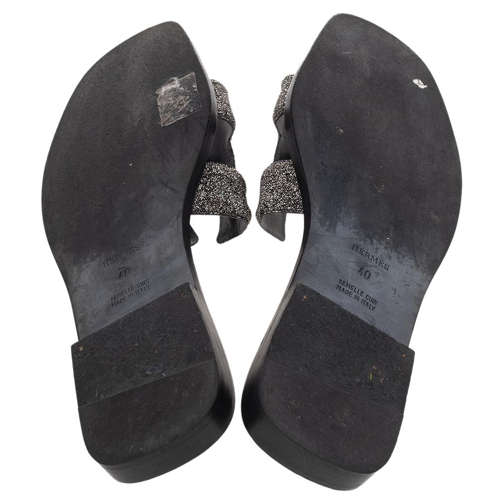 hermes rhinestone sandals