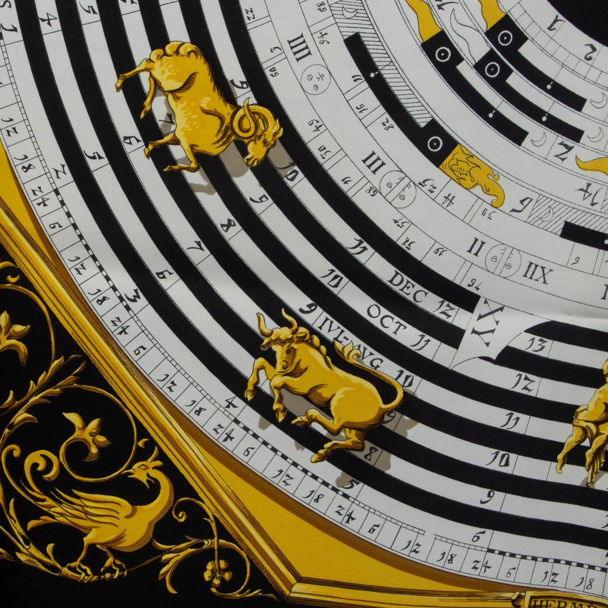 hermes black and gold scarf
