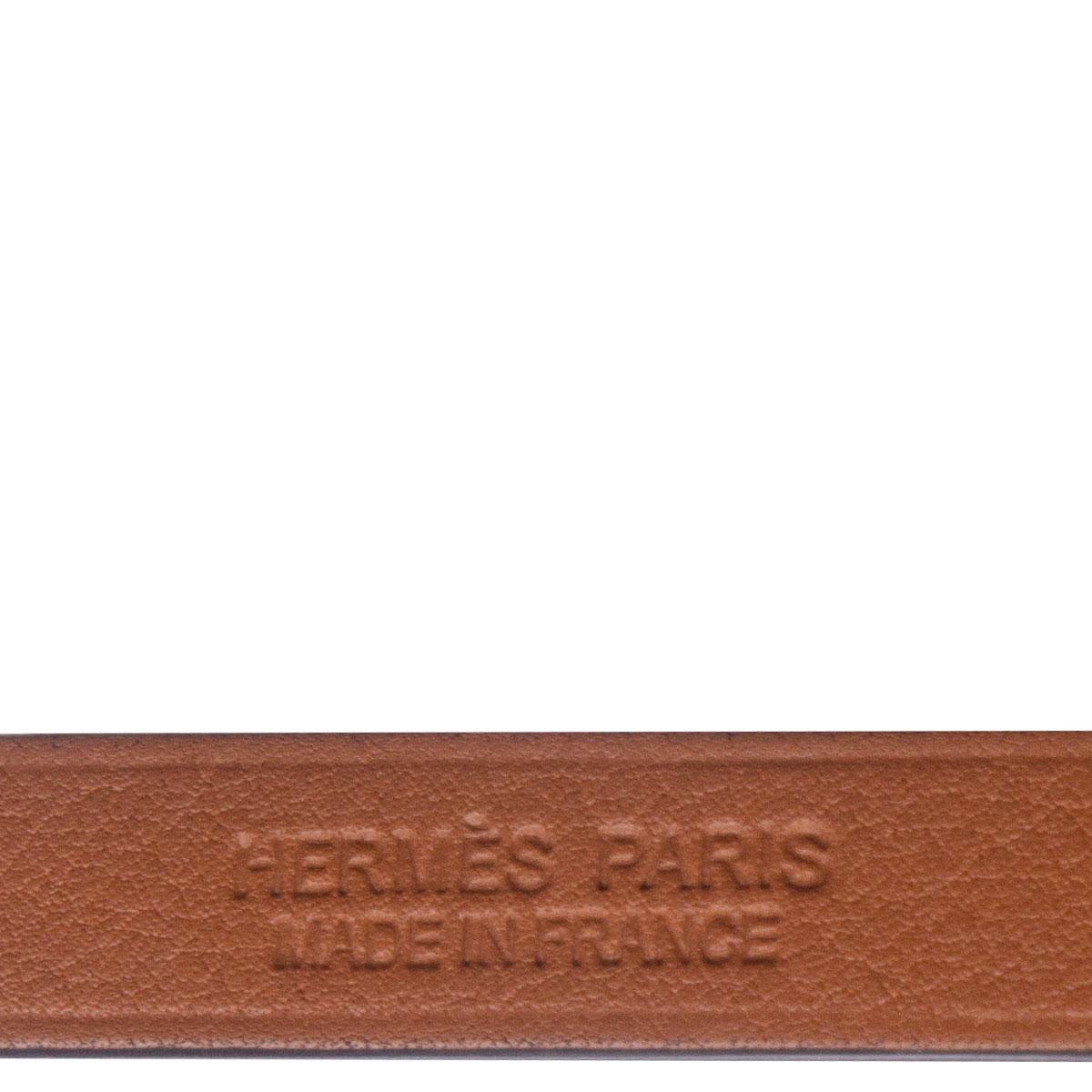 HERMES black / Gold camel Swift MEDOR INFINI Double Tour Bracelet T1 1