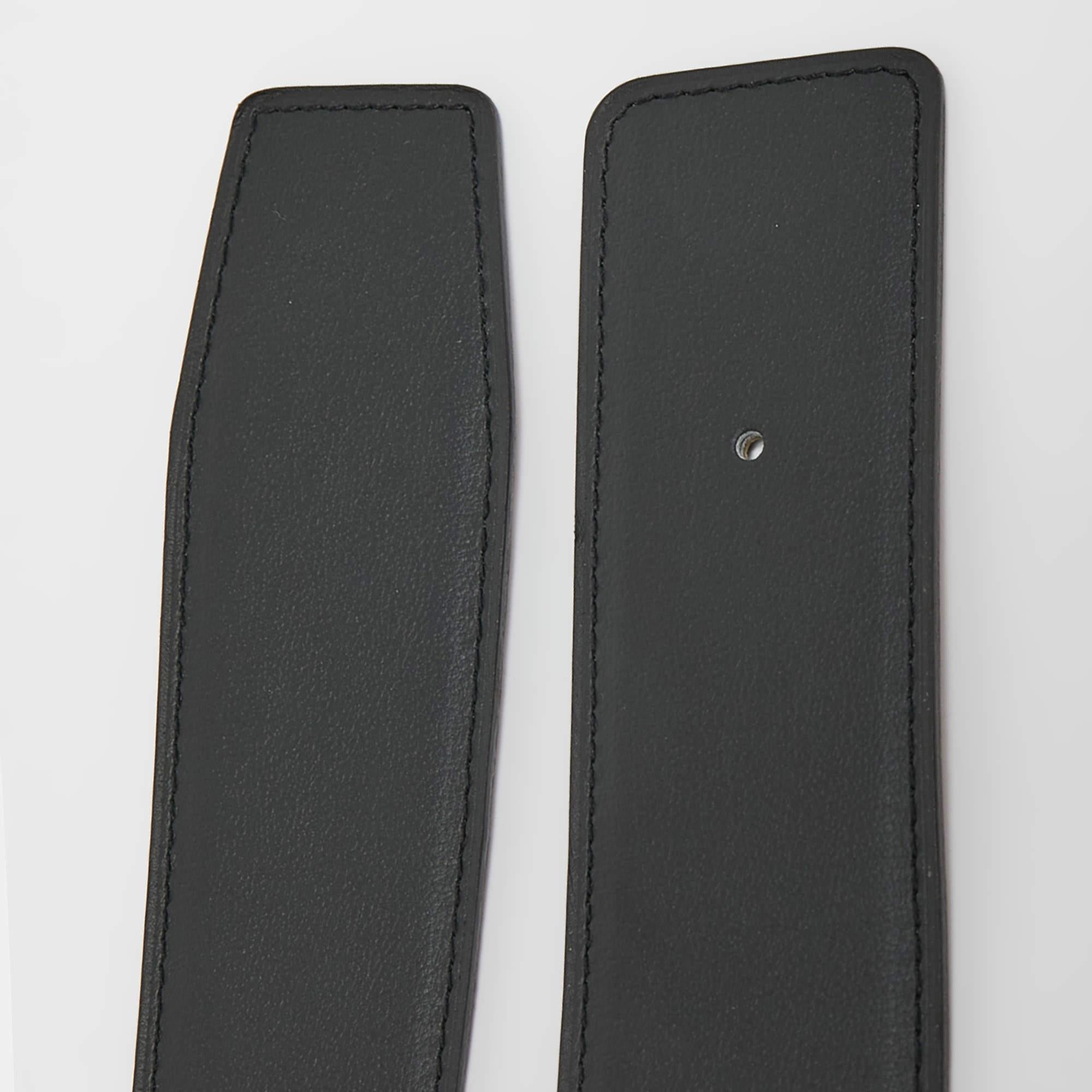Hermes Black/Gold Epsom and Chamonix Leather Belt Strap 90CM In New Condition For Sale In Dubai, Al Qouz 2