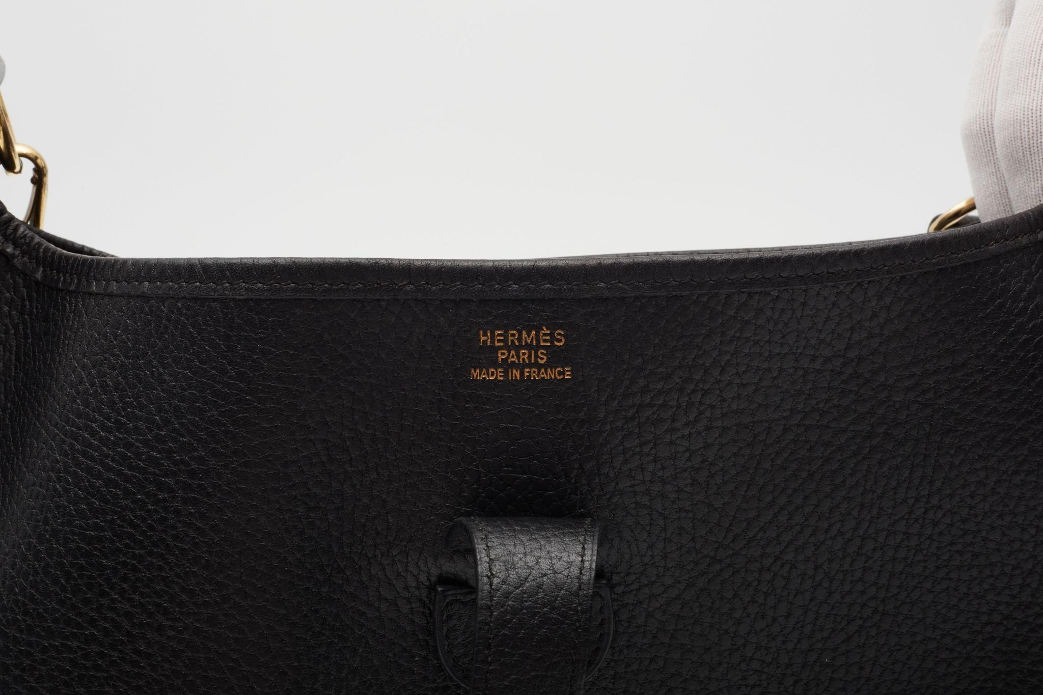 Hermès Black Gold Metal Ardennes Evelyn GM Messenger Bag 5