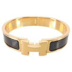 Hermes Clic H-Armband mit schwarz vergoldeten Beschlägen