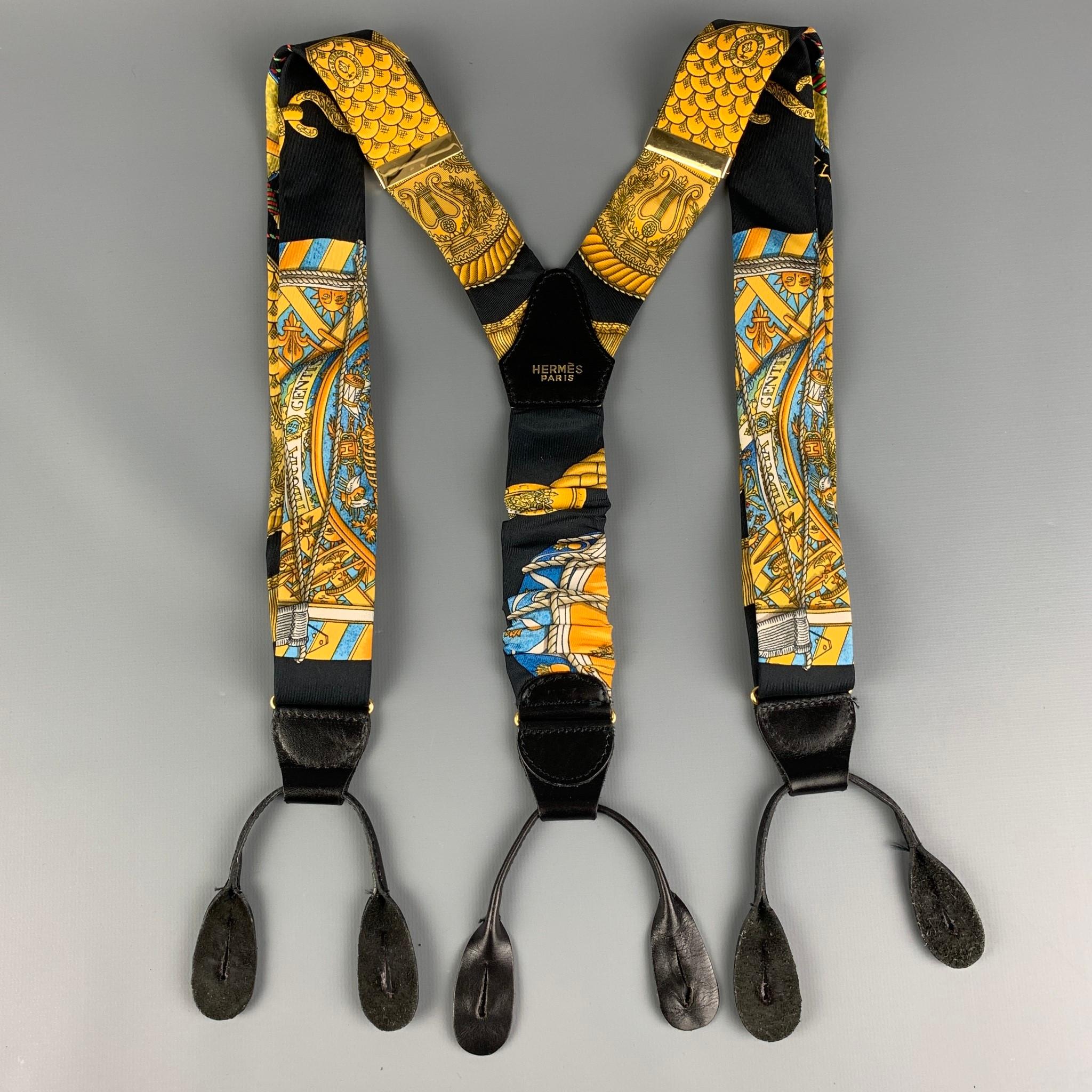 black and gold suspenders