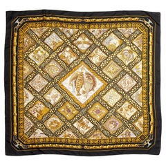 Hermès - Écharpe en soie noir et or - MARE NOSTRUM VINTAGE