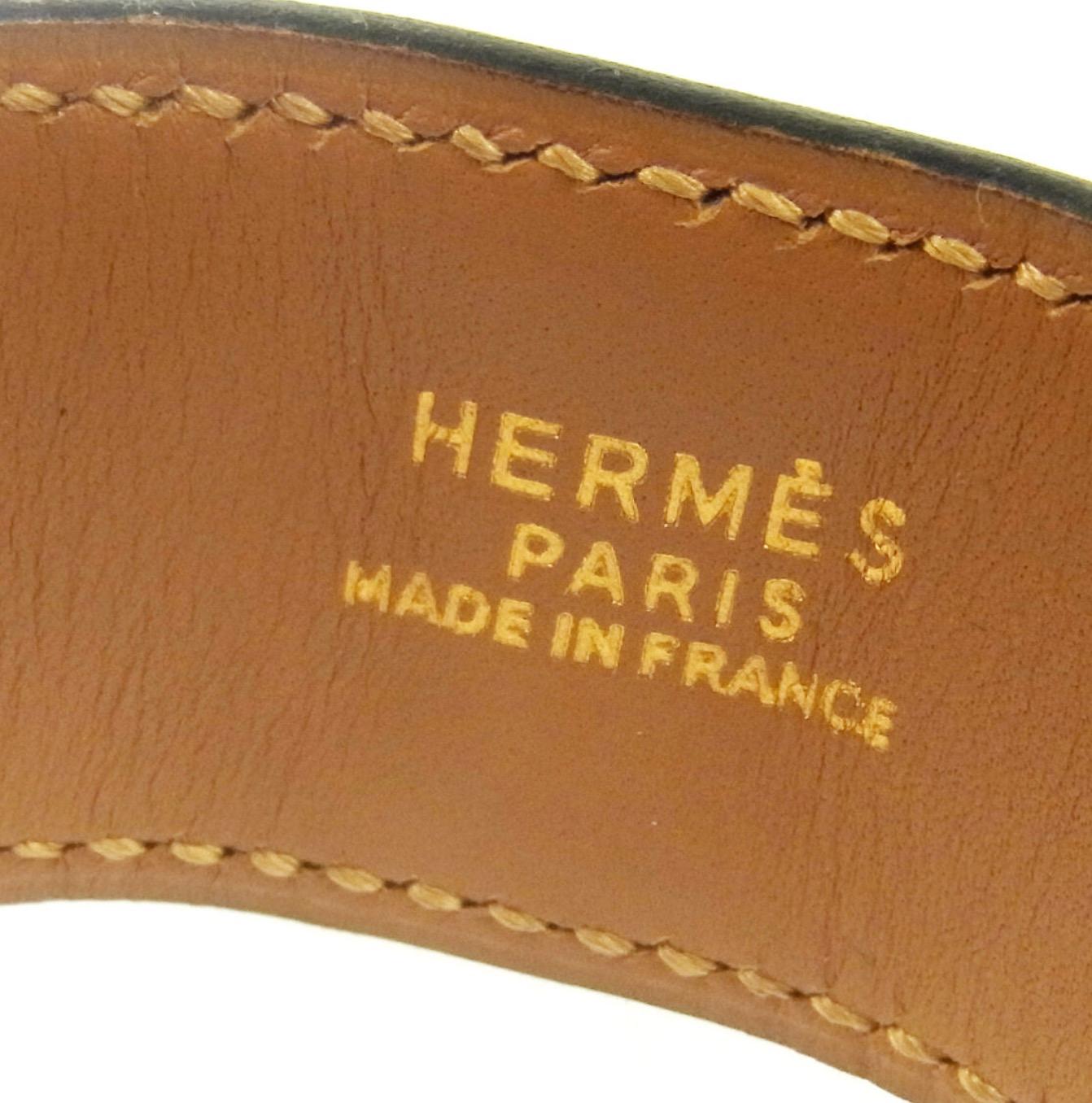 Hermes Black Gold Stud Men's Women's Evening Cuff Bracelet In Good Condition In Chicago, IL
