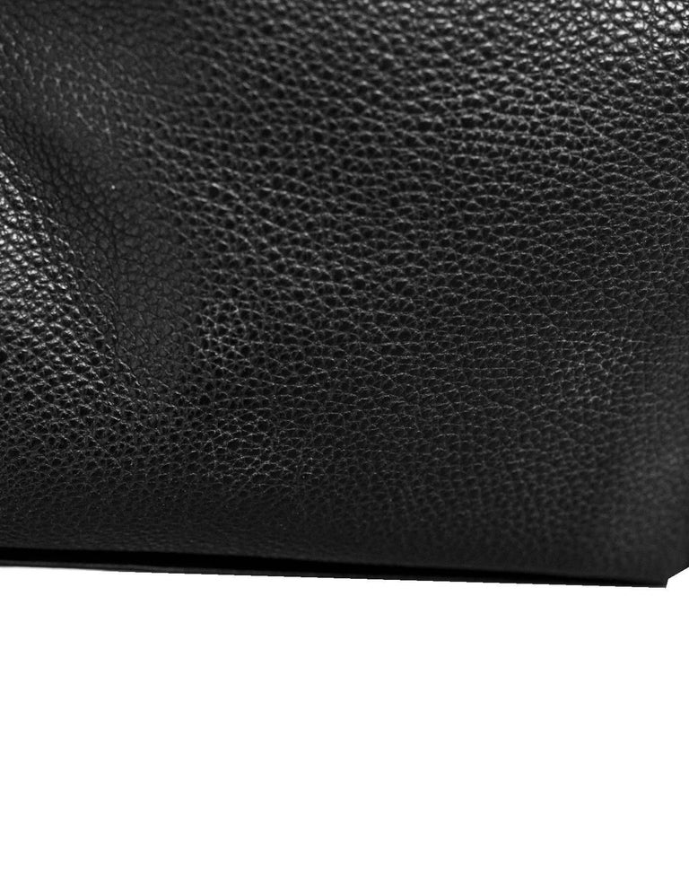 Hermes Black Grained Chevre Mysore Leather Karo GM Cosmetic Pouch Bag