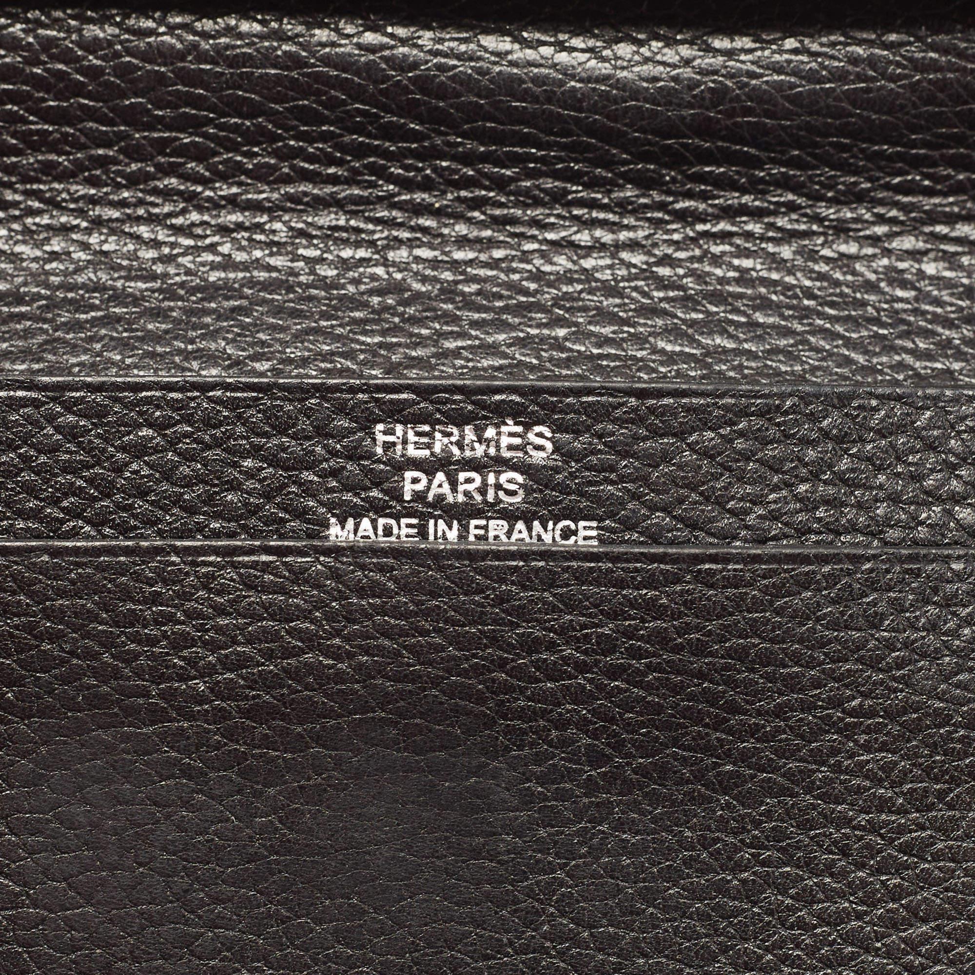 Hermes Black/Graphite Evercolor Leather MC² Fleming Wallet 8