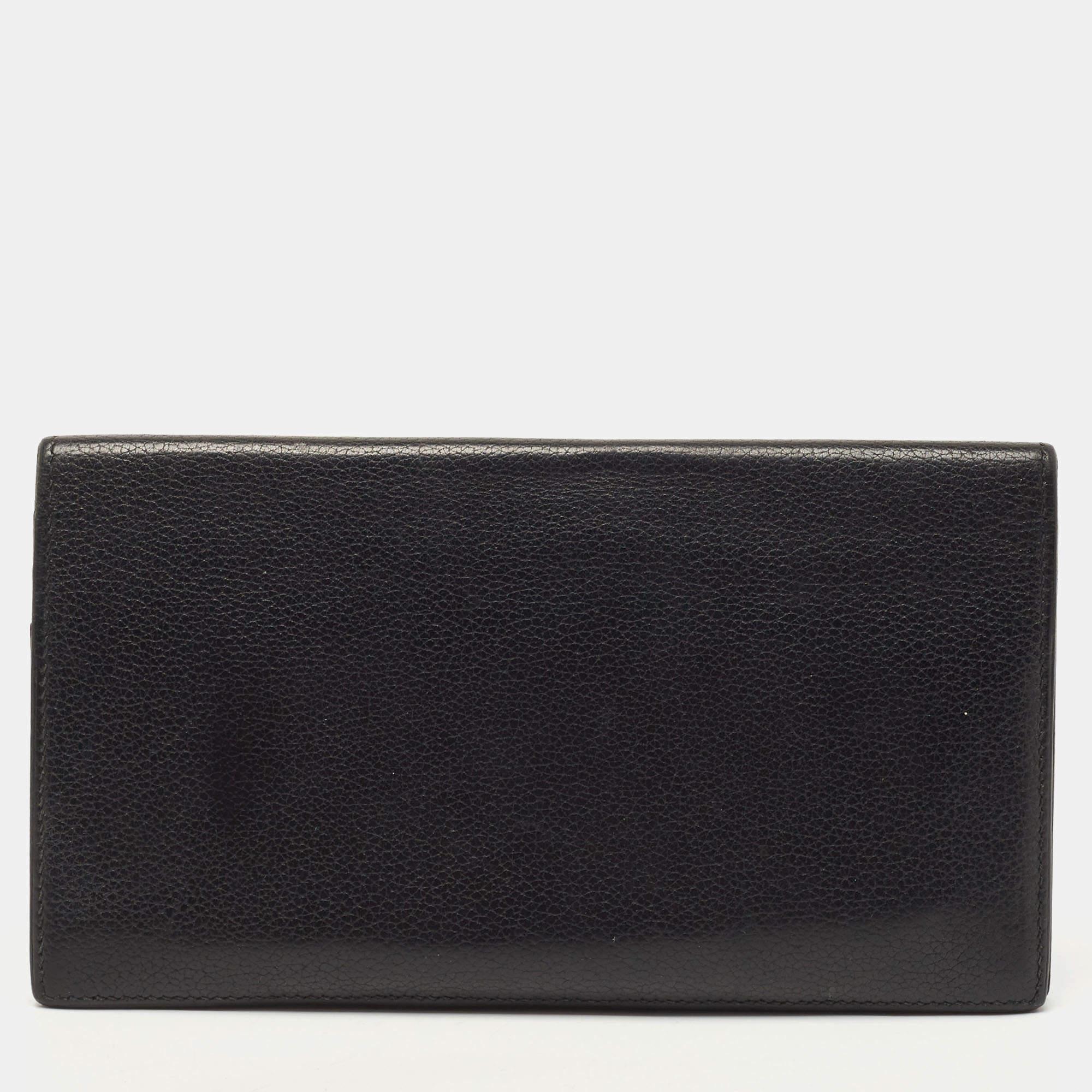 Hermes Black/Graphite Evercolor Leather MC² Fleming Wallet 9