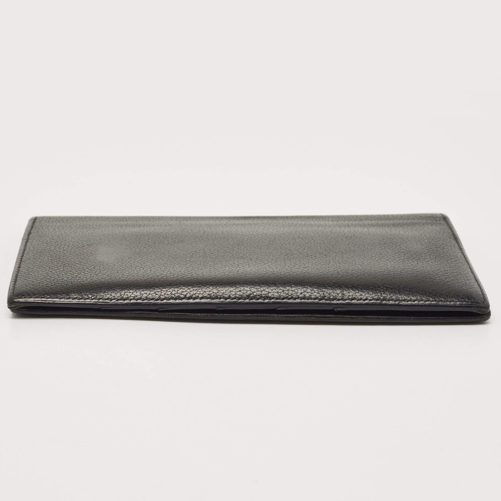 Hermes Black/Graphite Evercolor Leather MC² Fleming Wallet 1