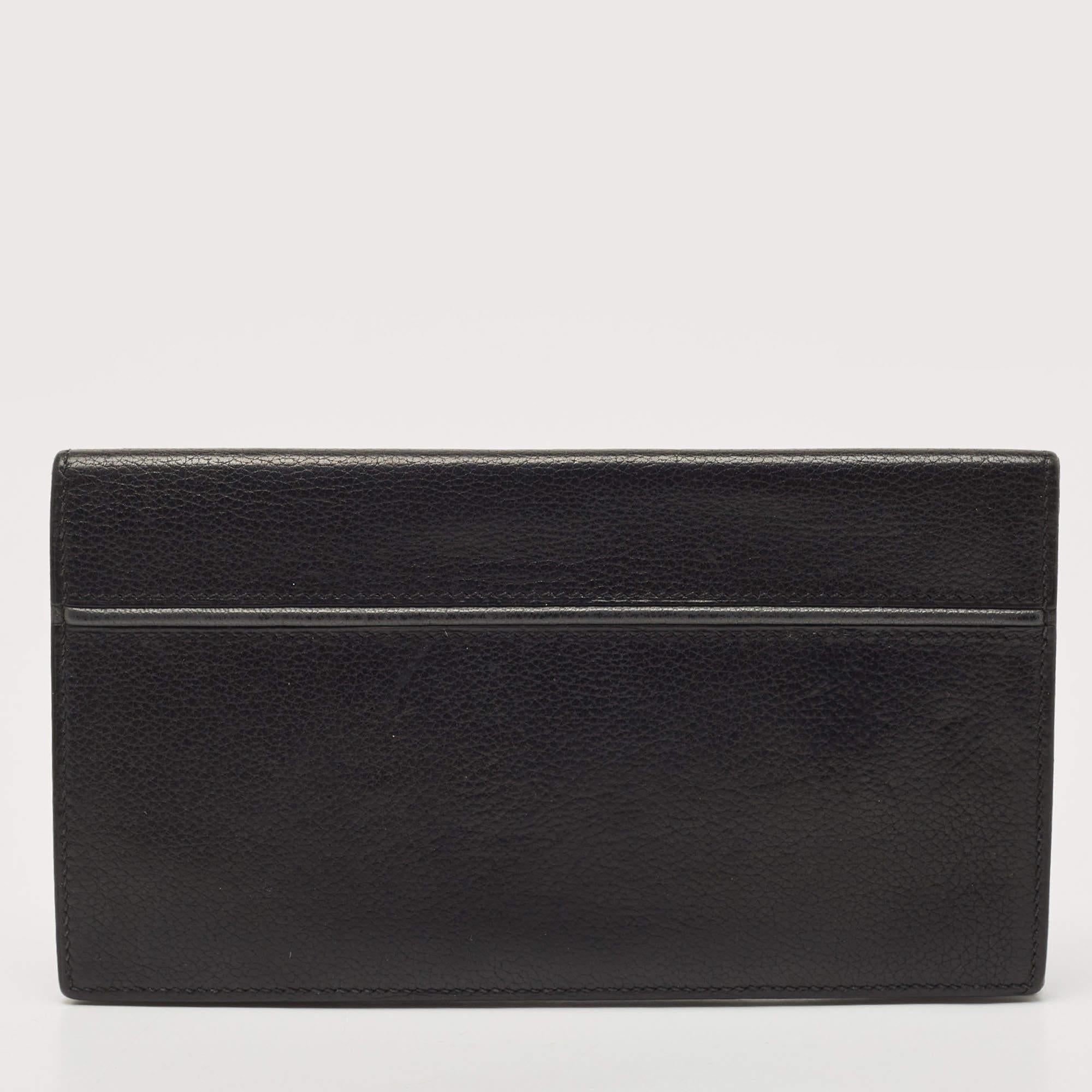 Hermes Black/Graphite Evercolor Leather MC² Fleming Wallet 3