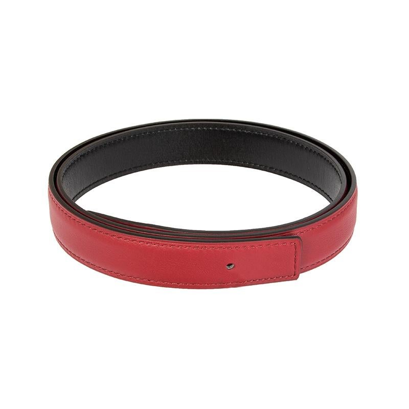 Hermes 24mm reversible belt strap in Noir (black) Veau Box and Rouge Grenat Veau Swift leather. Brand new. Comes with box.

Size 75
Width 2.4cm (0.9in)
Fits 73cm (28.5in) to 77cm (30in)