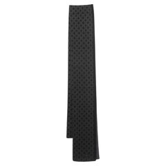 Hermes Black/Grey Chain Pattern Cashmere & Silk Reversible Muffler