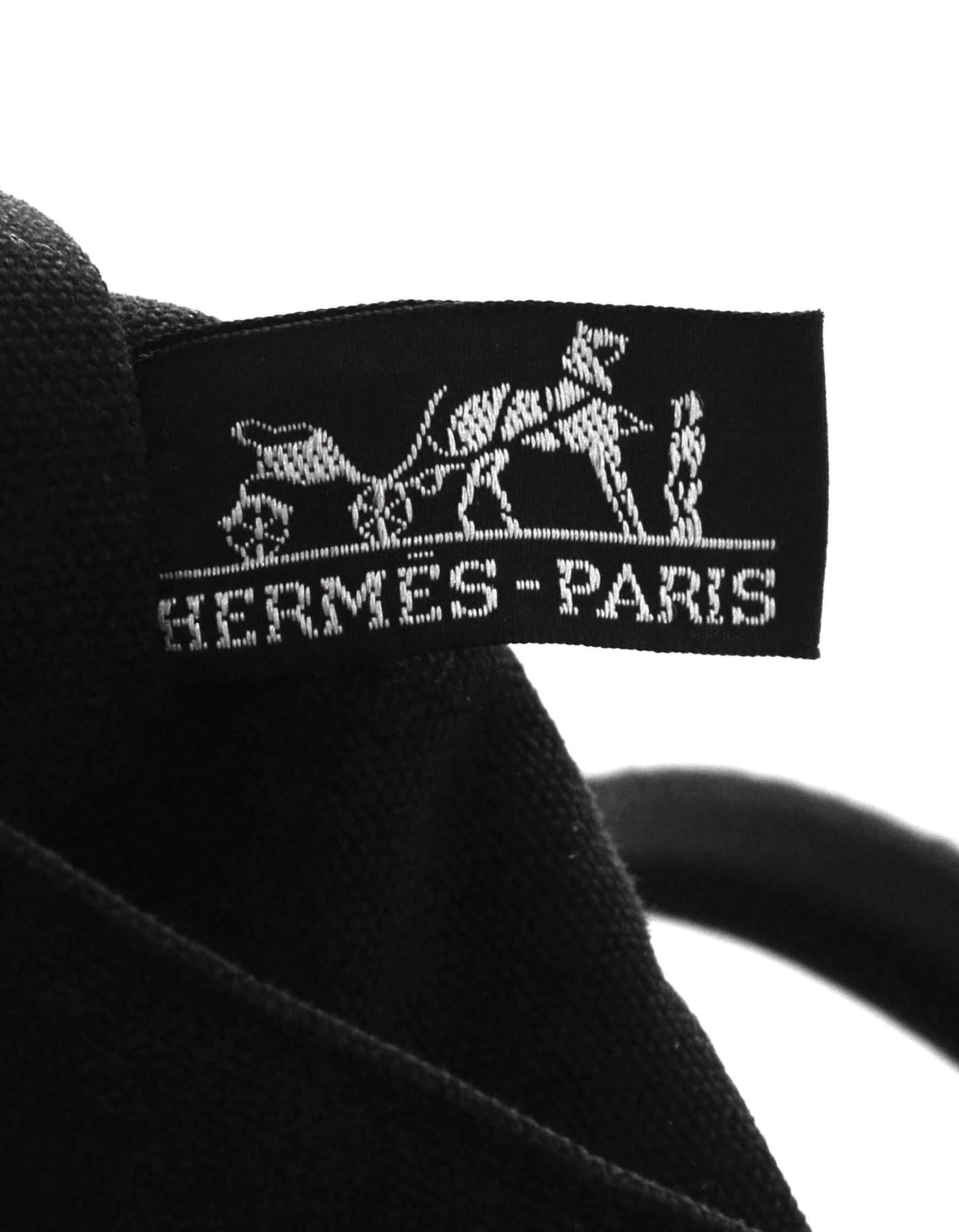 Hermes Black/Grey Stripe Canvas Fourre Tout PM Tote Bag 3