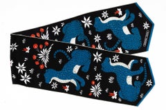 Hermès Black Guepards Silk Stole