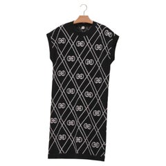 Schwarzes "H Rond"-Kleid mit kurzen Ärmeln von Hermes
