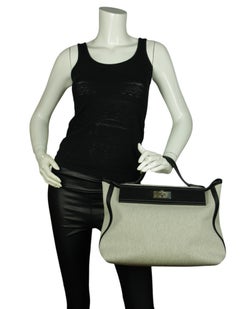 Hermes Black H Viking/ Swift Toile 35cm 24/24 Bag