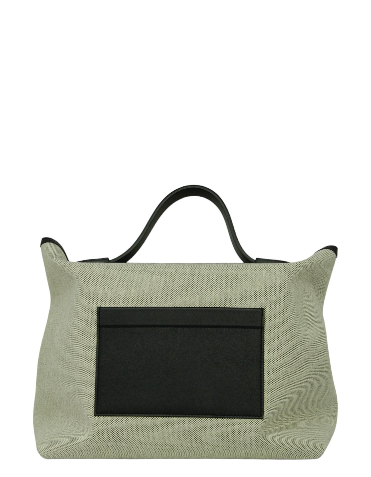 Brown Hermes Black H Viking/ Swift Toile 35cm 24/24 Bag