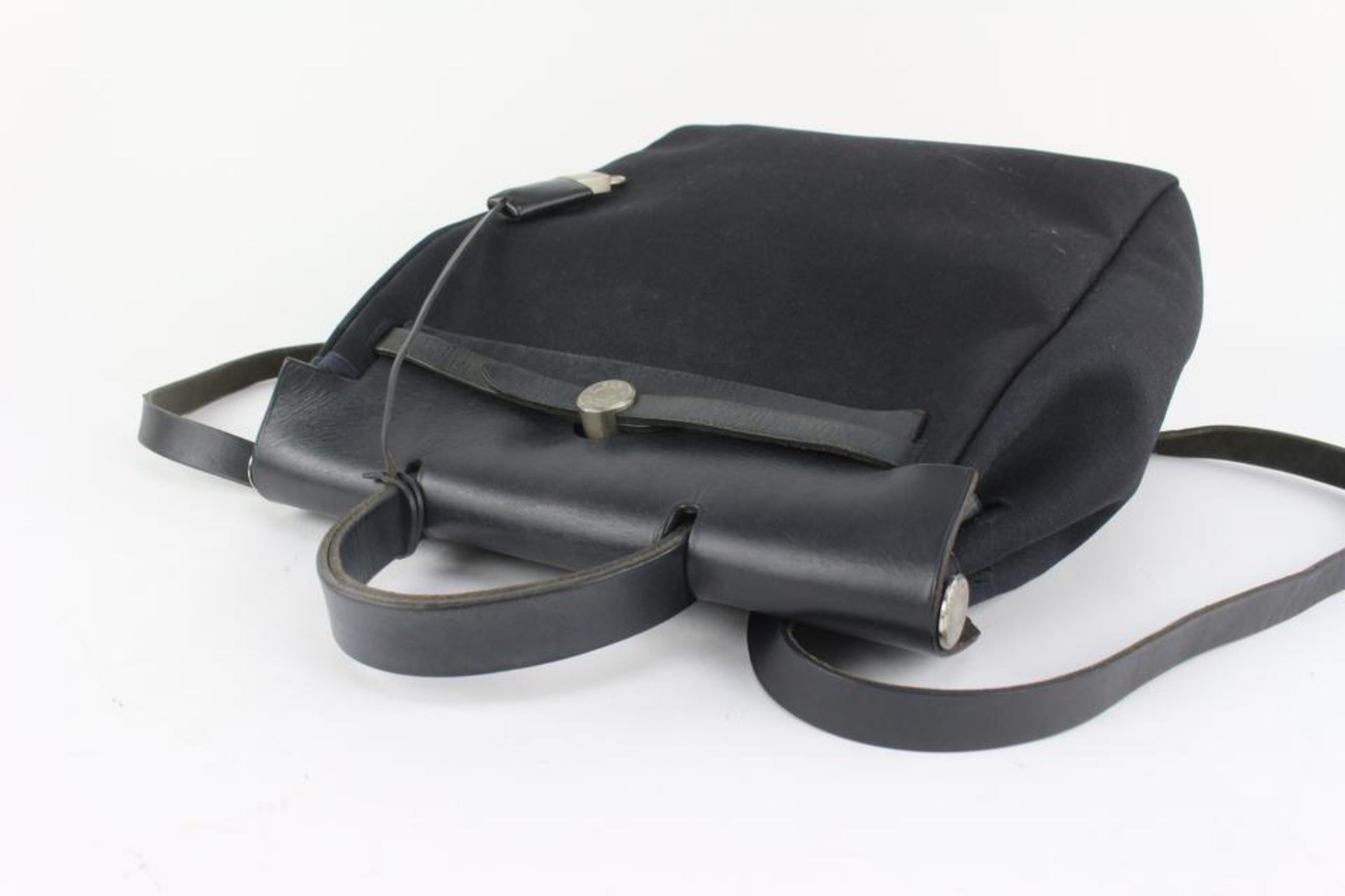 Hermès Black Herbag Backpack 2-in-1 Sac a Dos 123h30 4