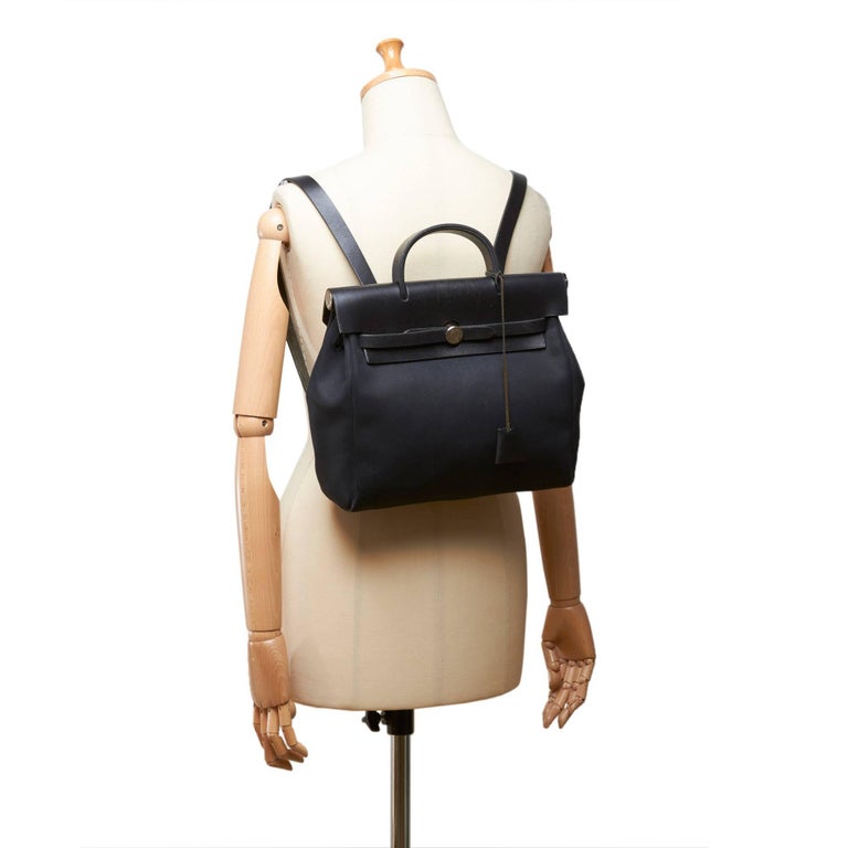 Hermes Black Herbag Backpack For Sale at 1stdibs