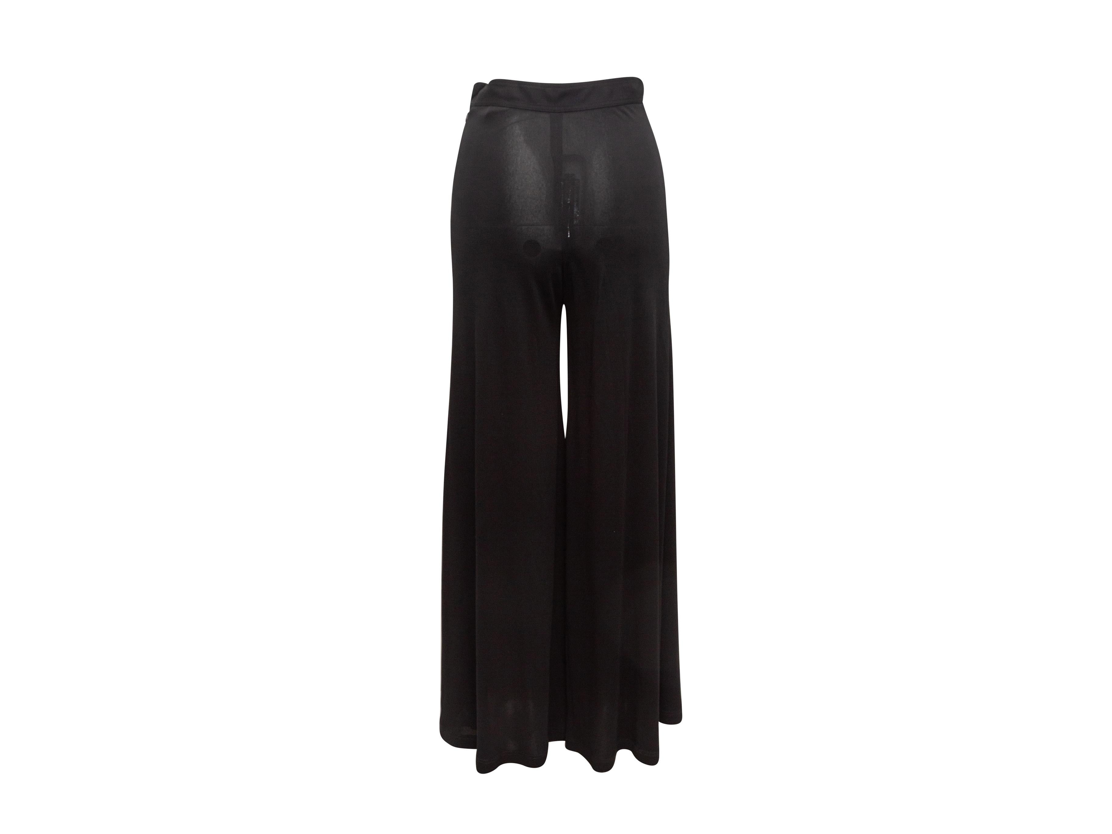 Hermes Black High-Rise Wide-Leg Pants In Excellent Condition In New York, NY