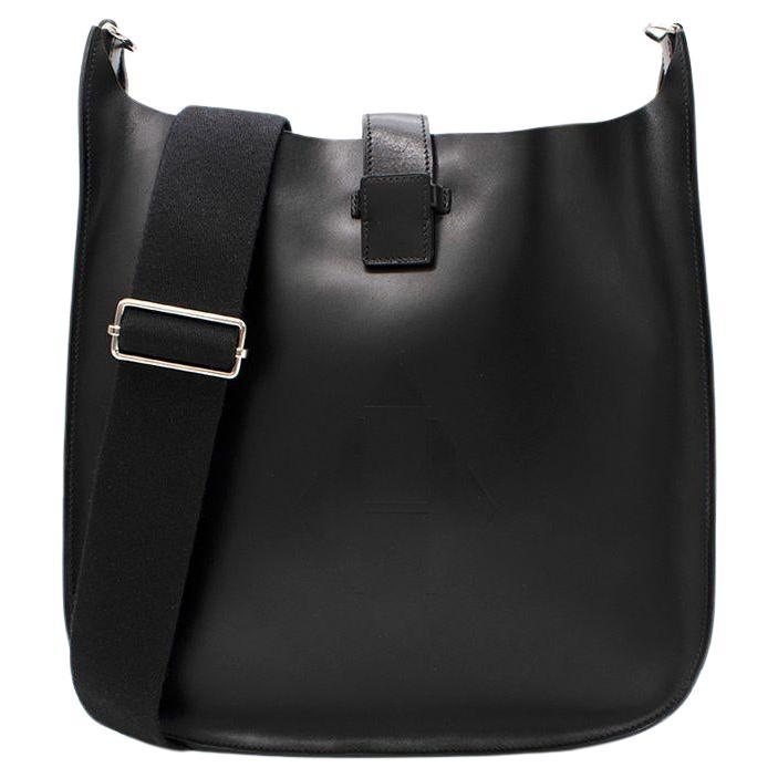 Hermes Black Hunter Cowhide Evelyne Sellier Bag 33 PHW For Sale