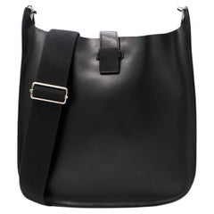 Schwarze Evelyne Sellier Tasche von Hermes aus Rindsleder mit Jagdmotiv 33 PHW