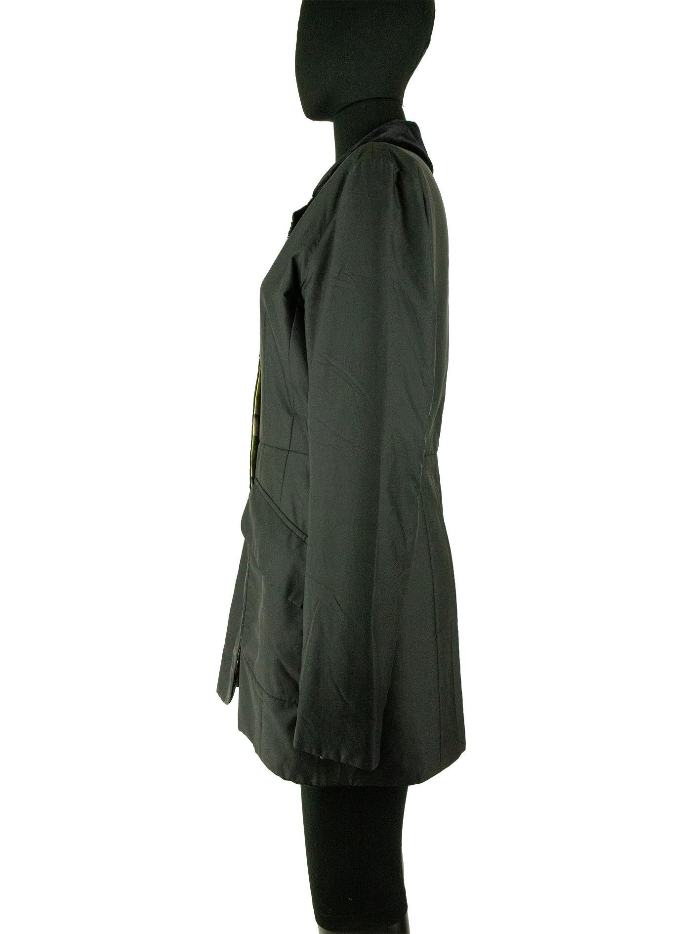 Hermès - Veste noire avec doublure imprimée Bon état - En vente à London, GB