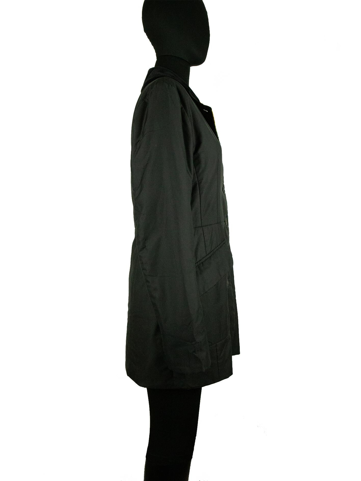 Hermès - Veste noire avec doublure imprimée en vente 1