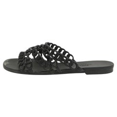 Hermes Black Jelly And Rubber D'ancre Chaine Flat Sandals Size 36