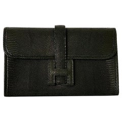 Hermès Black Jige Mini 20cm de Lézard Salvator Varanus Matte