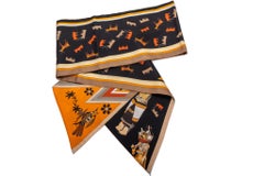 Hermes Black Kachinas Maxi Twilly BNIB