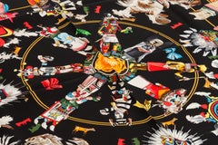 Hermès Black Kachinas Tribal Silk Scarf