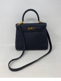 Hermes Black Kelly 25 Bag