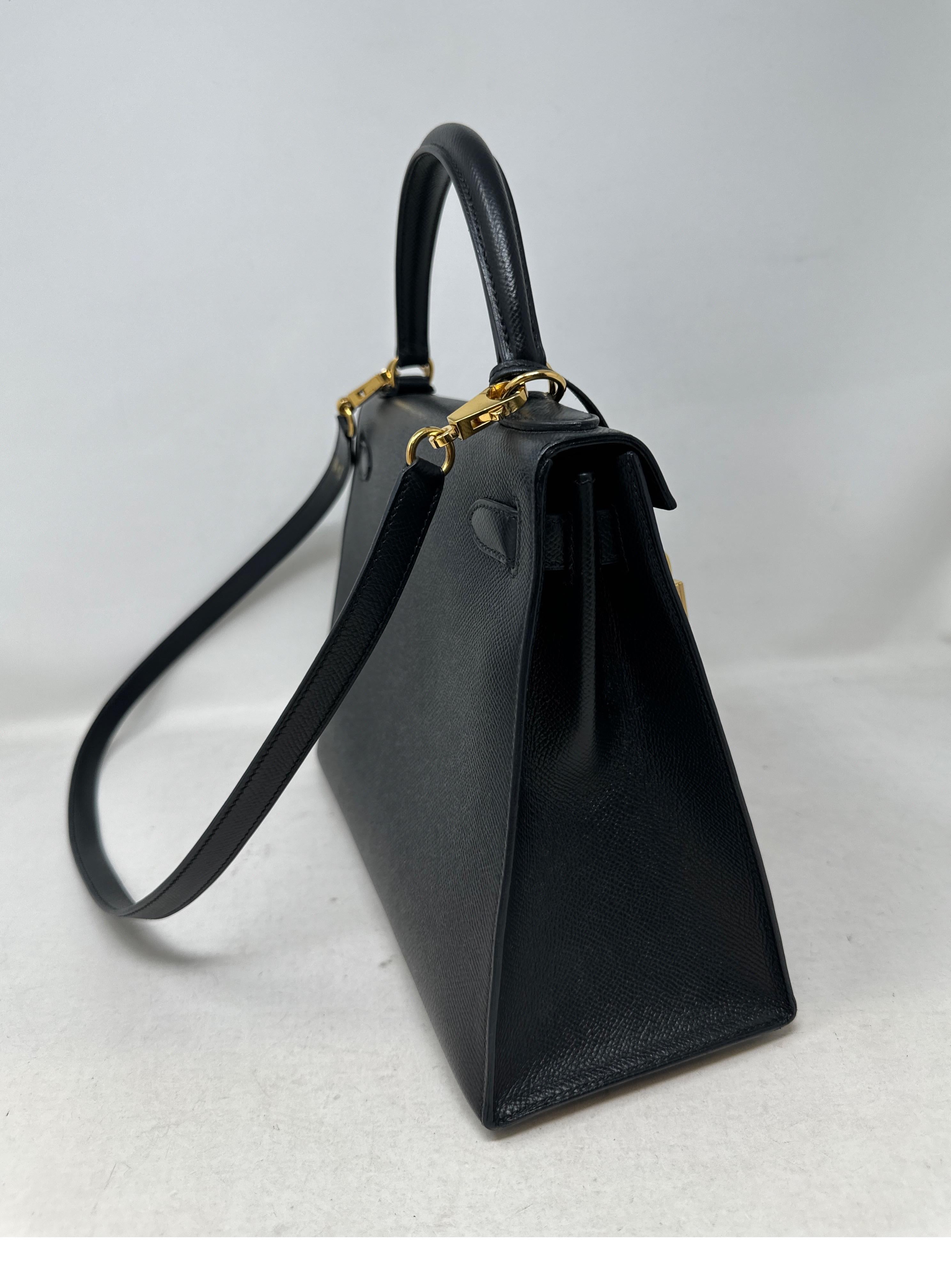 Hermes Black Kelly 28 Bag  For Sale 6