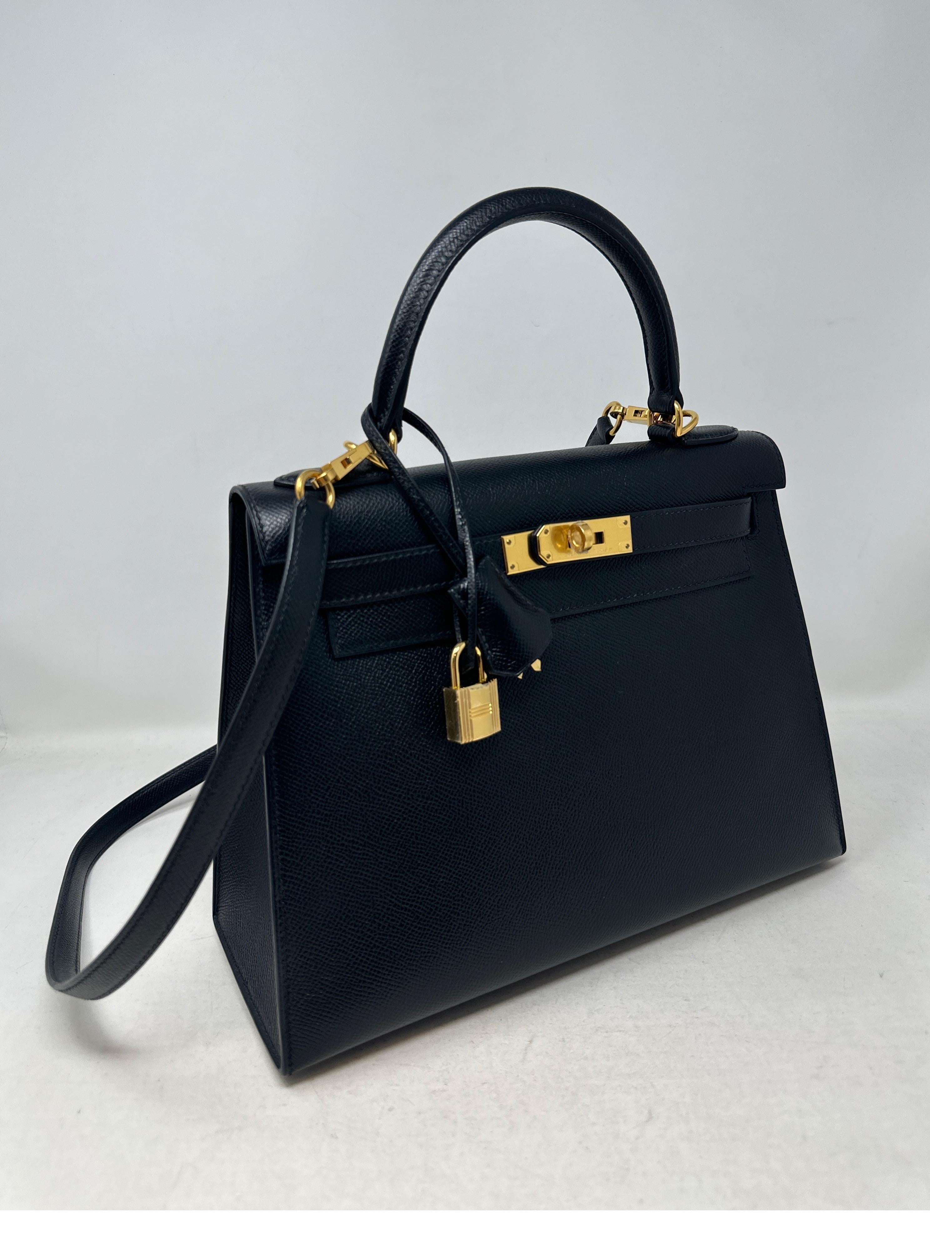 Hermes Black Kelly 28 Bag For Sale 9
