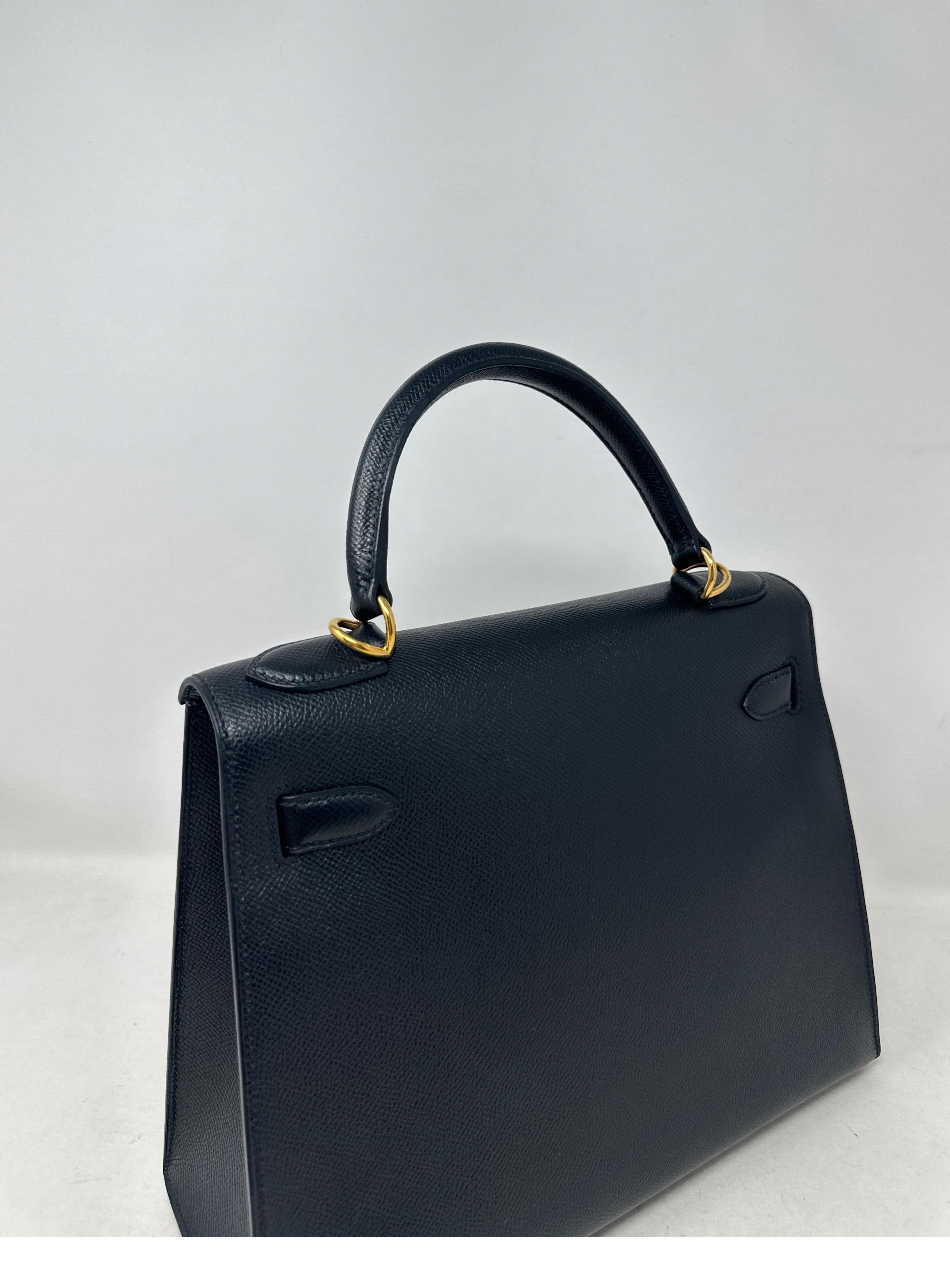 Hermes Black Kelly 28 Bag For Sale 4