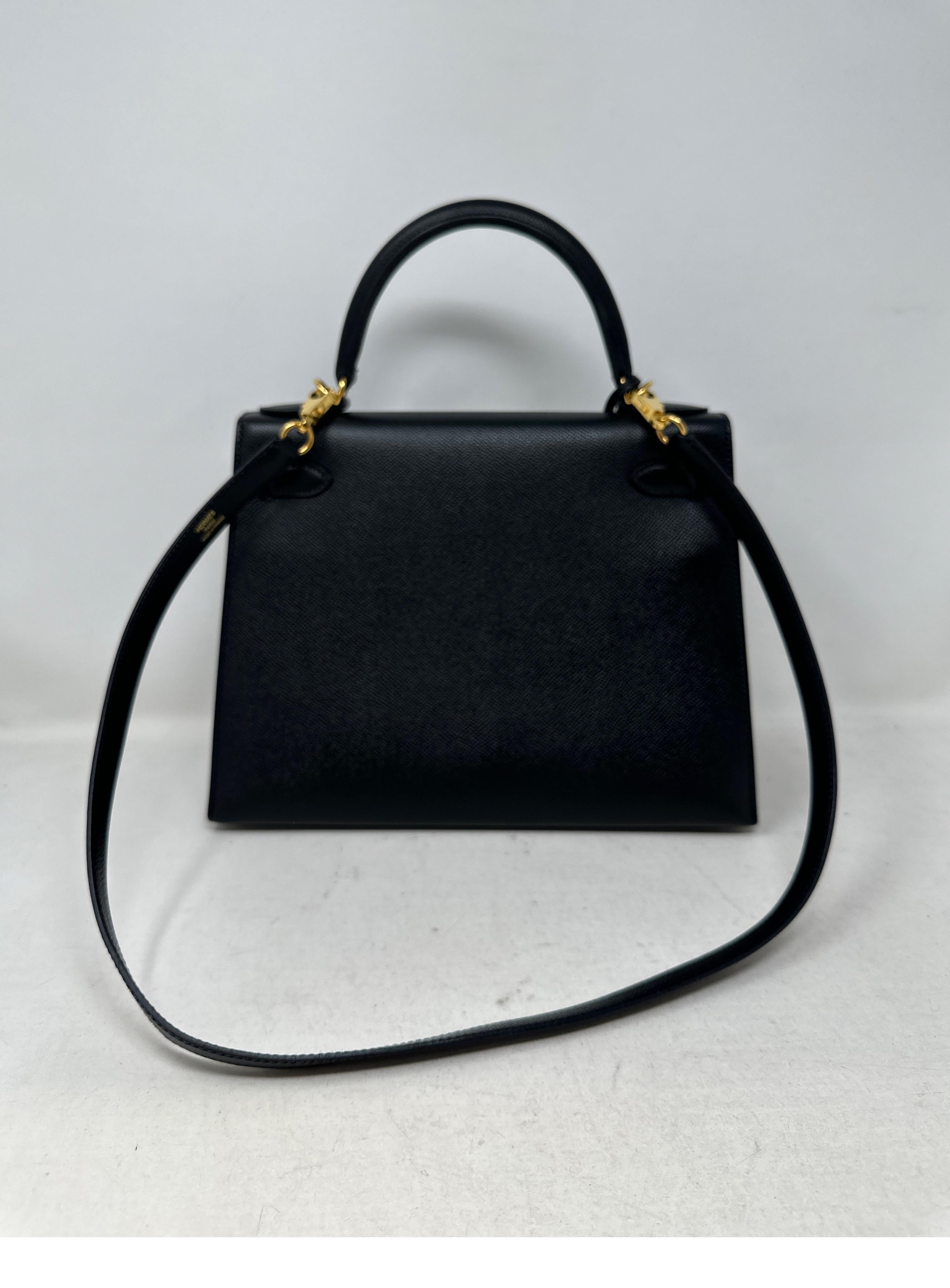 Hermes Black Kelly 28 Bag  For Sale 4