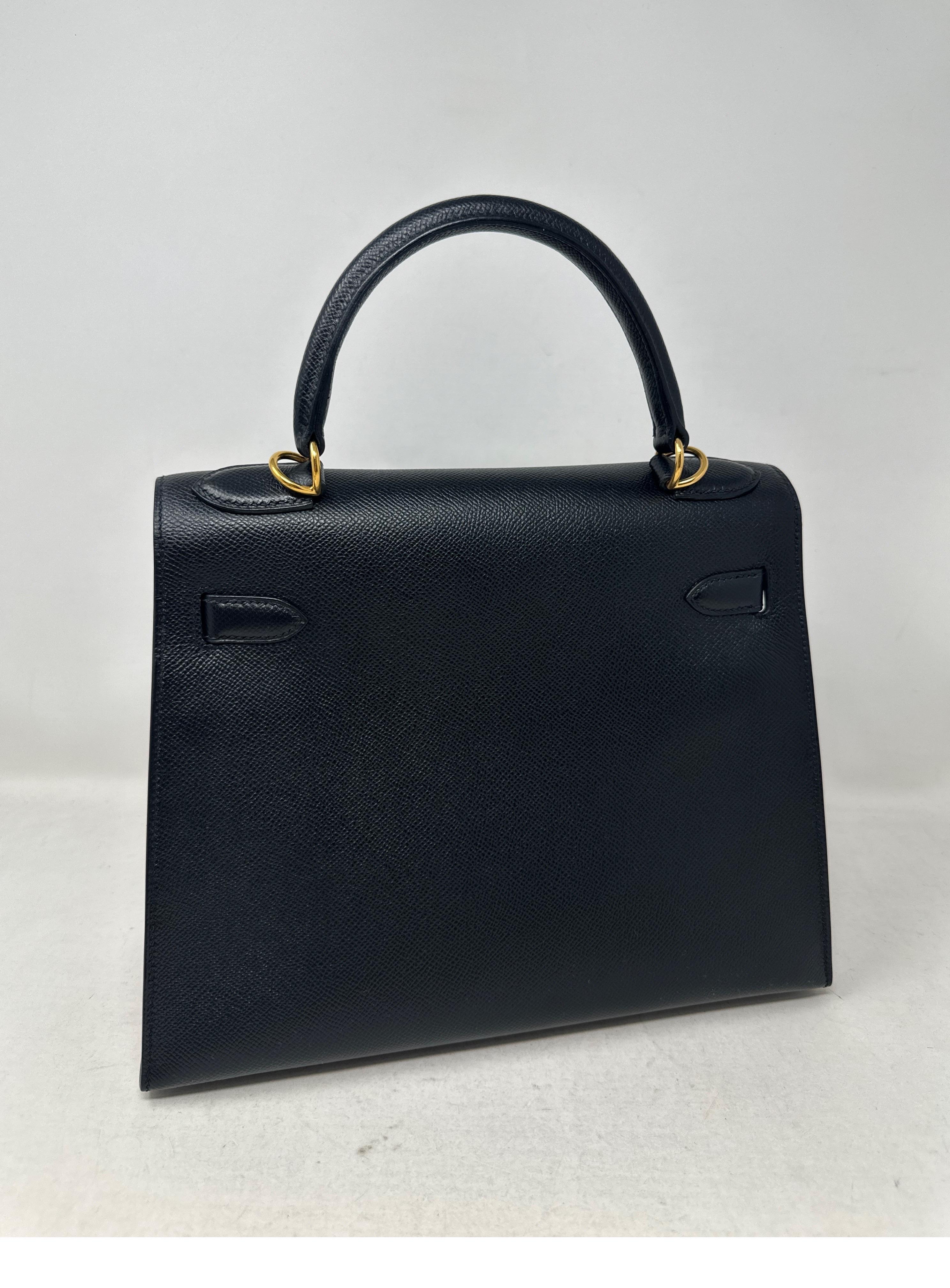 Hermes Black Kelly 28 Bag For Sale 5