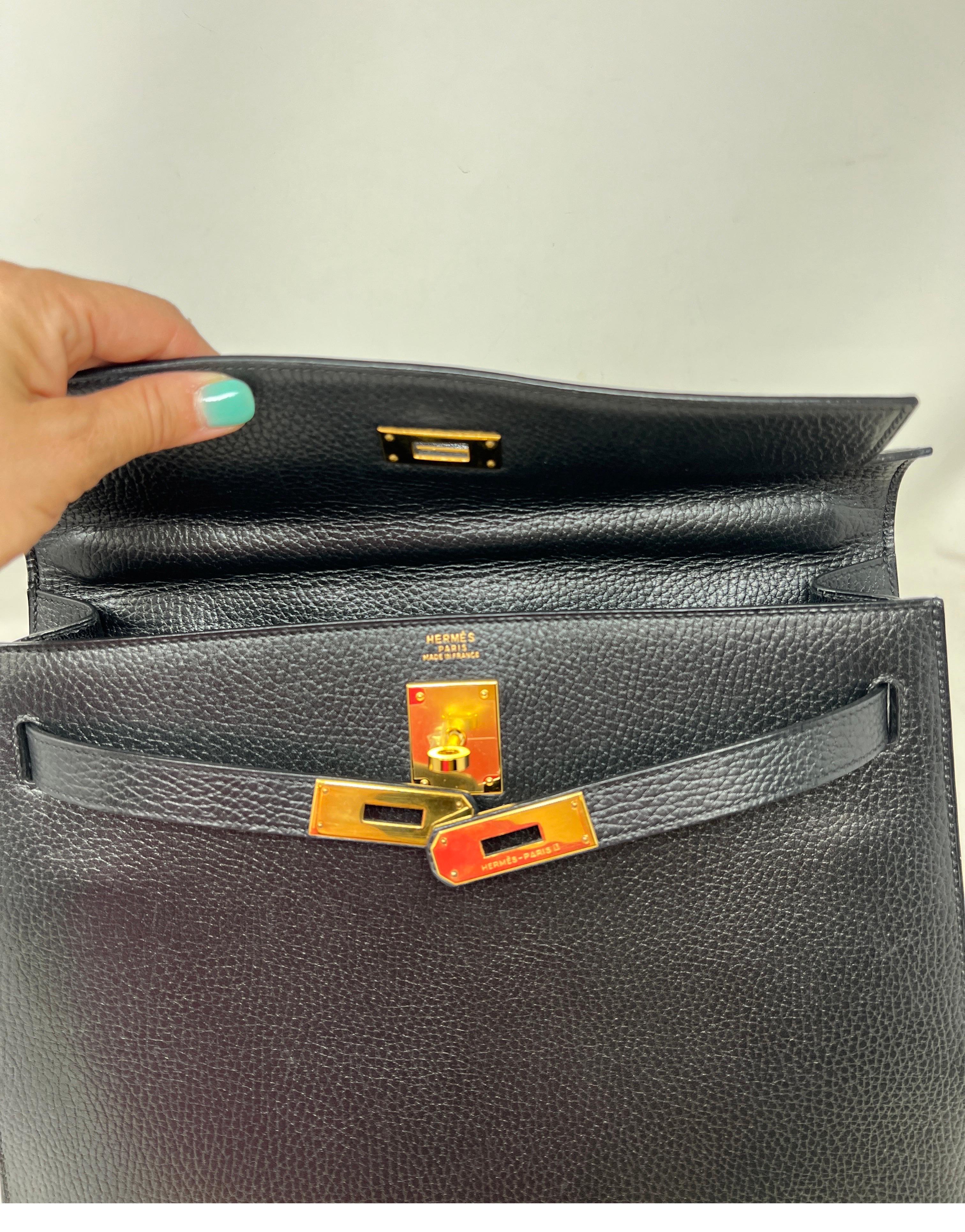 Hermes Black Kelly 32 Bag 6