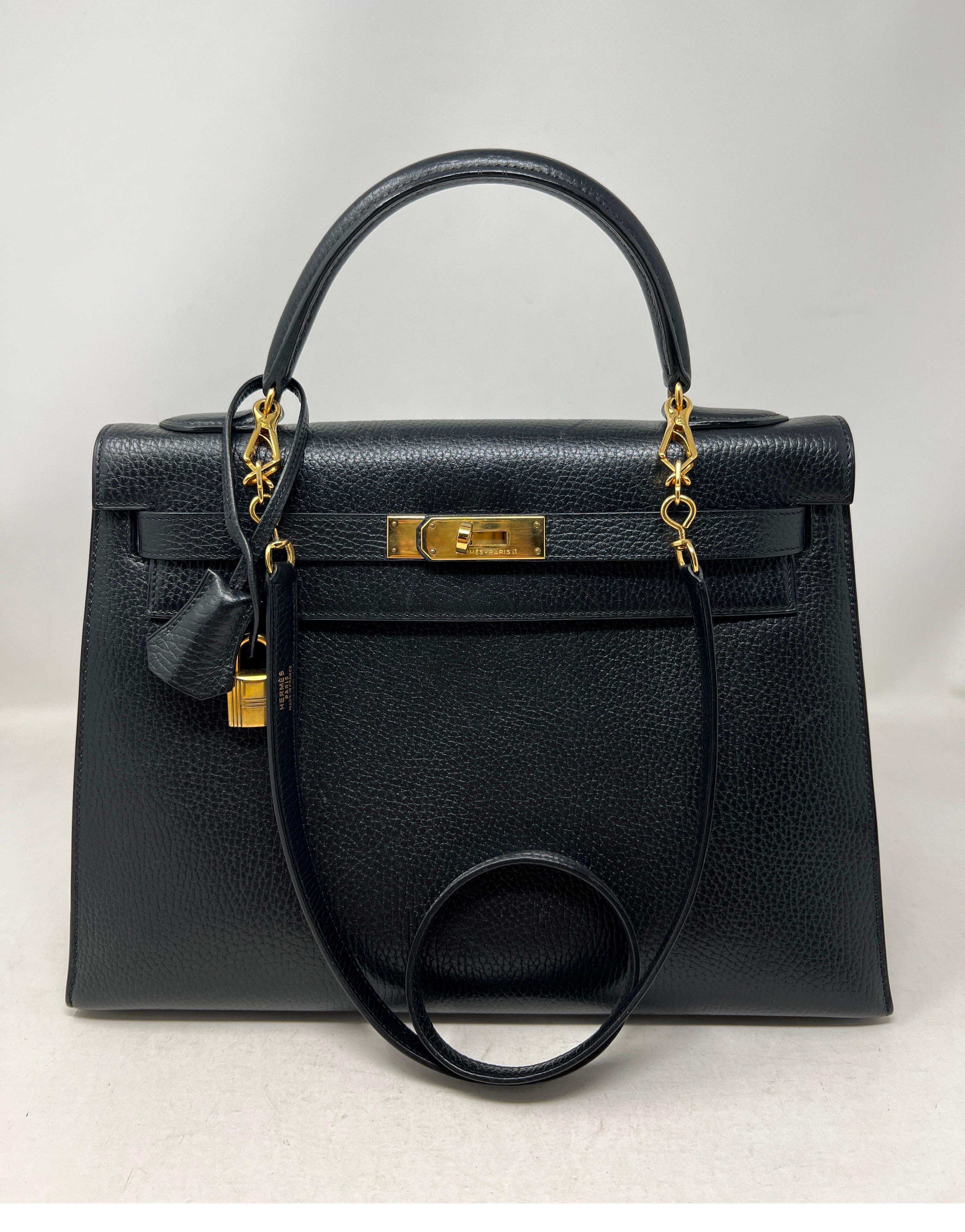 Hermes Black Kelly 32 Bag 7