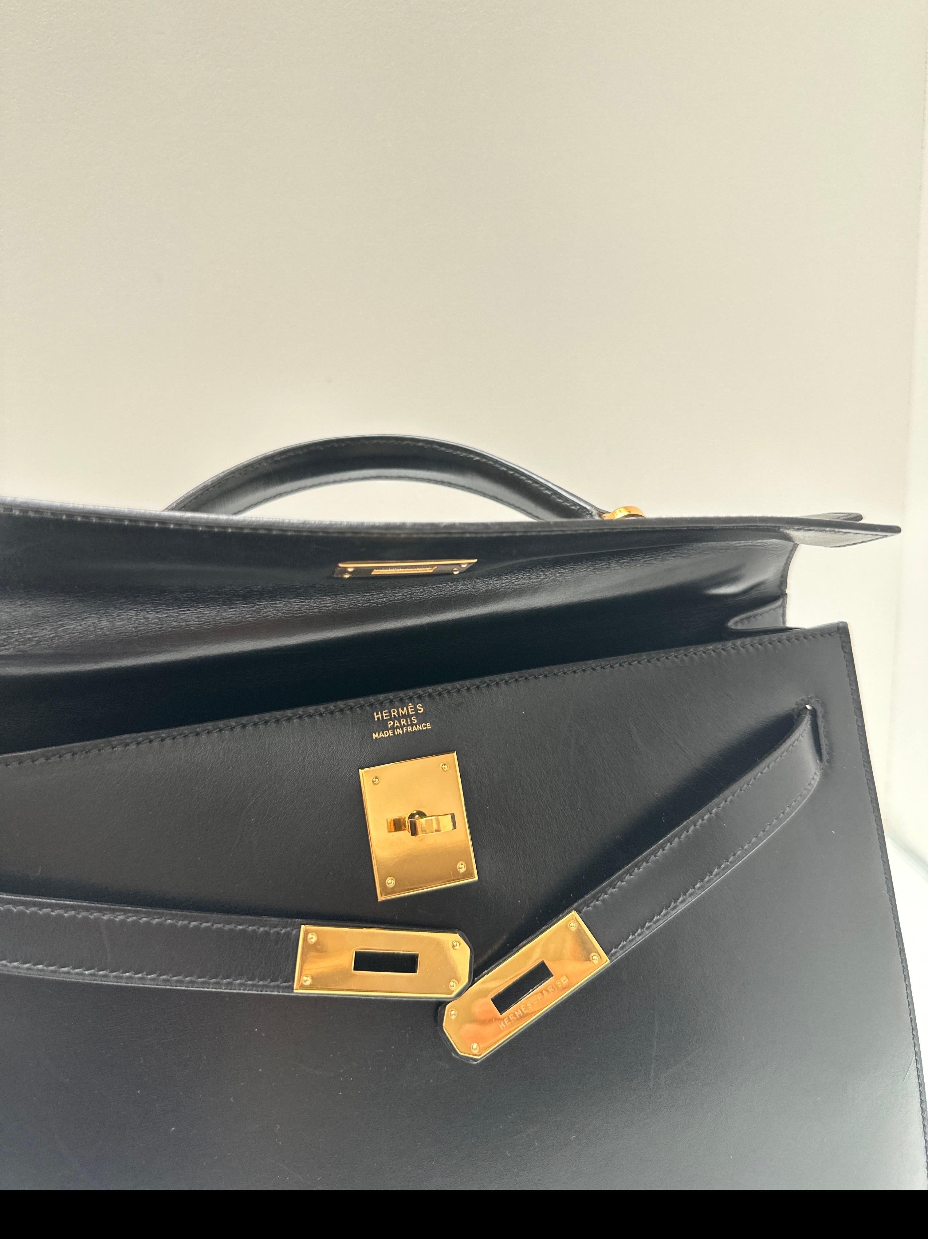 Hermes Black Kelly 32 Bag 7
