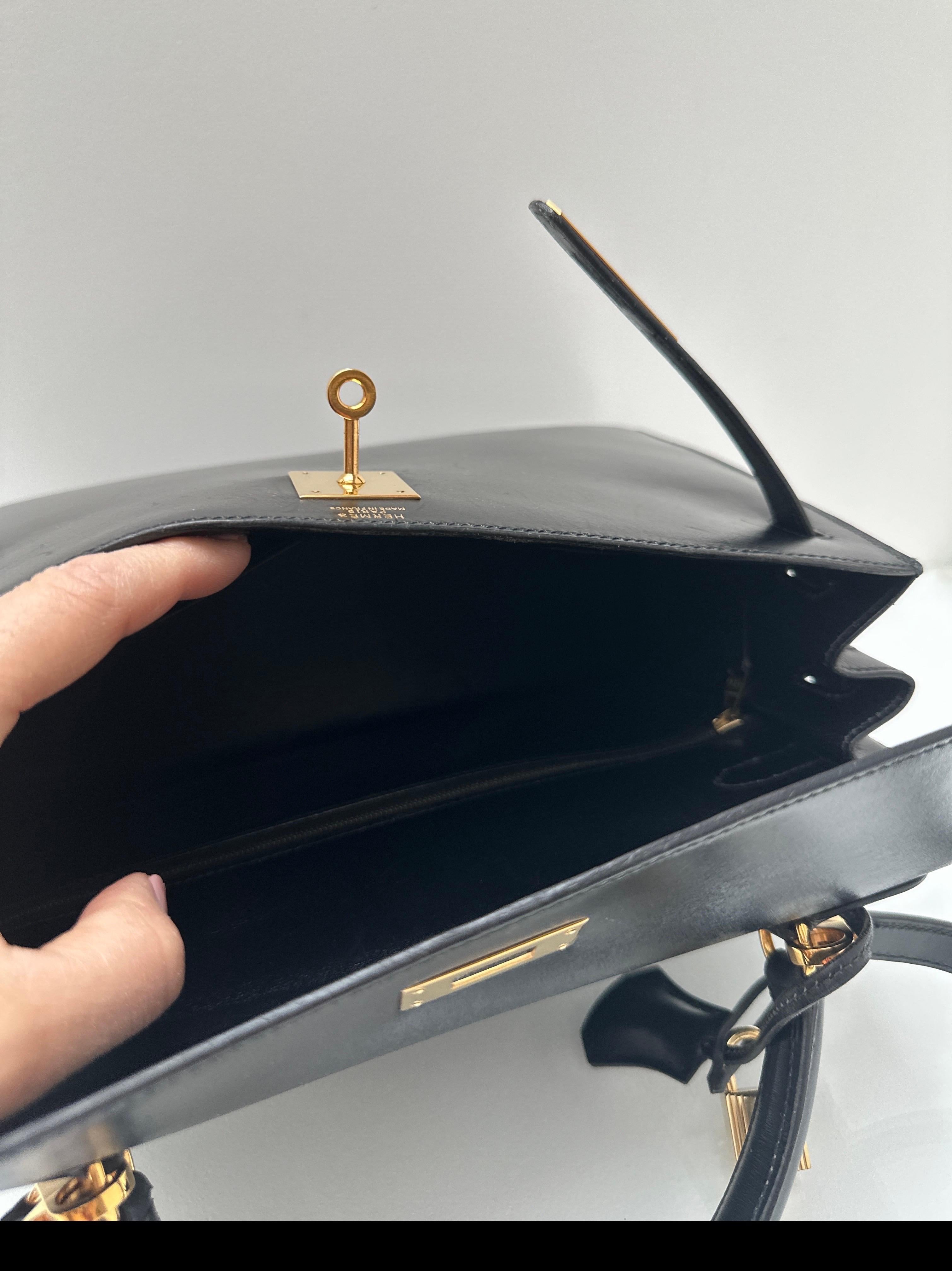 Hermes Black Kelly 32 Bag 9