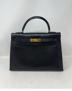 Hermes Black Kelly 32 Bag