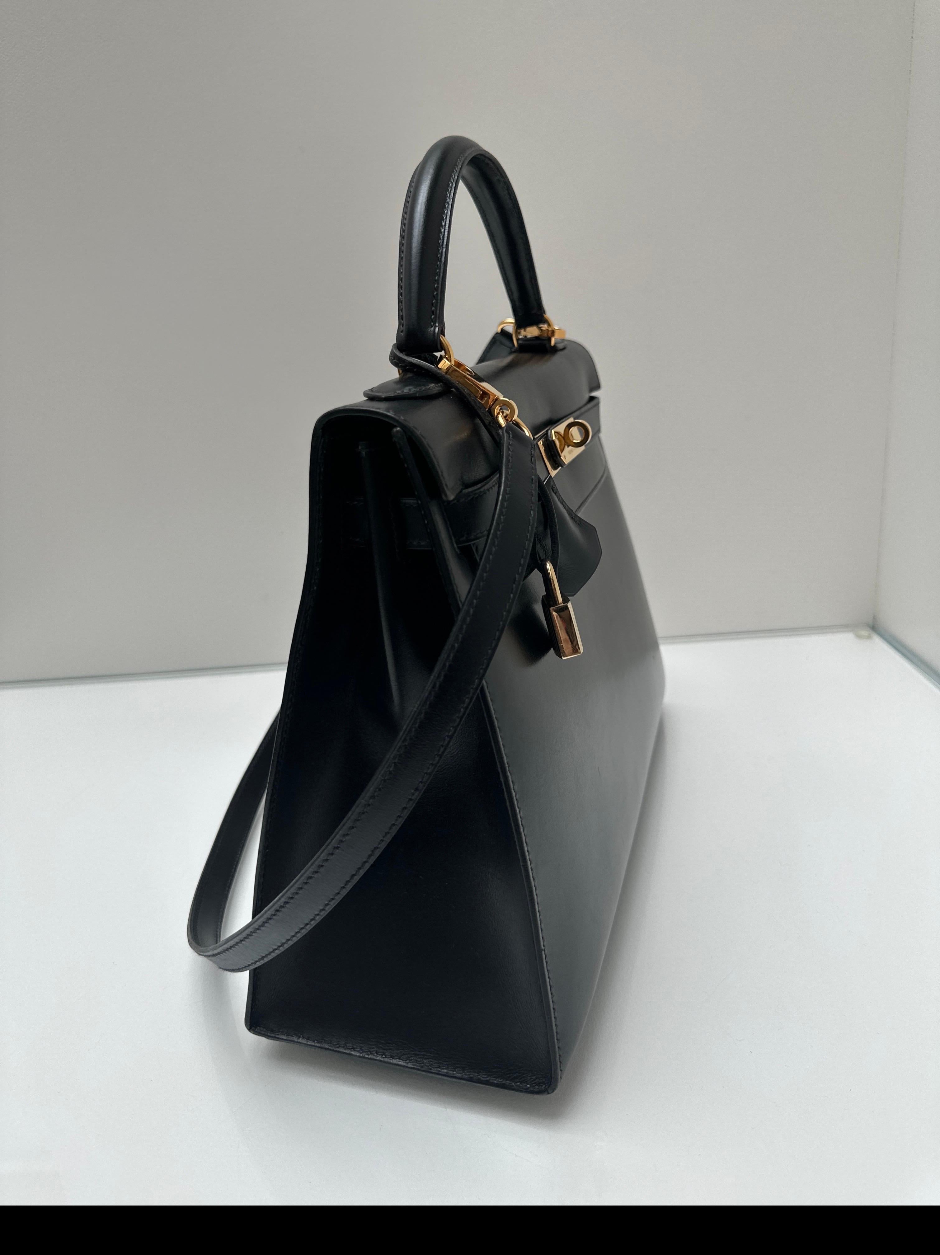 Hermes Black Kelly 32 Bag 1