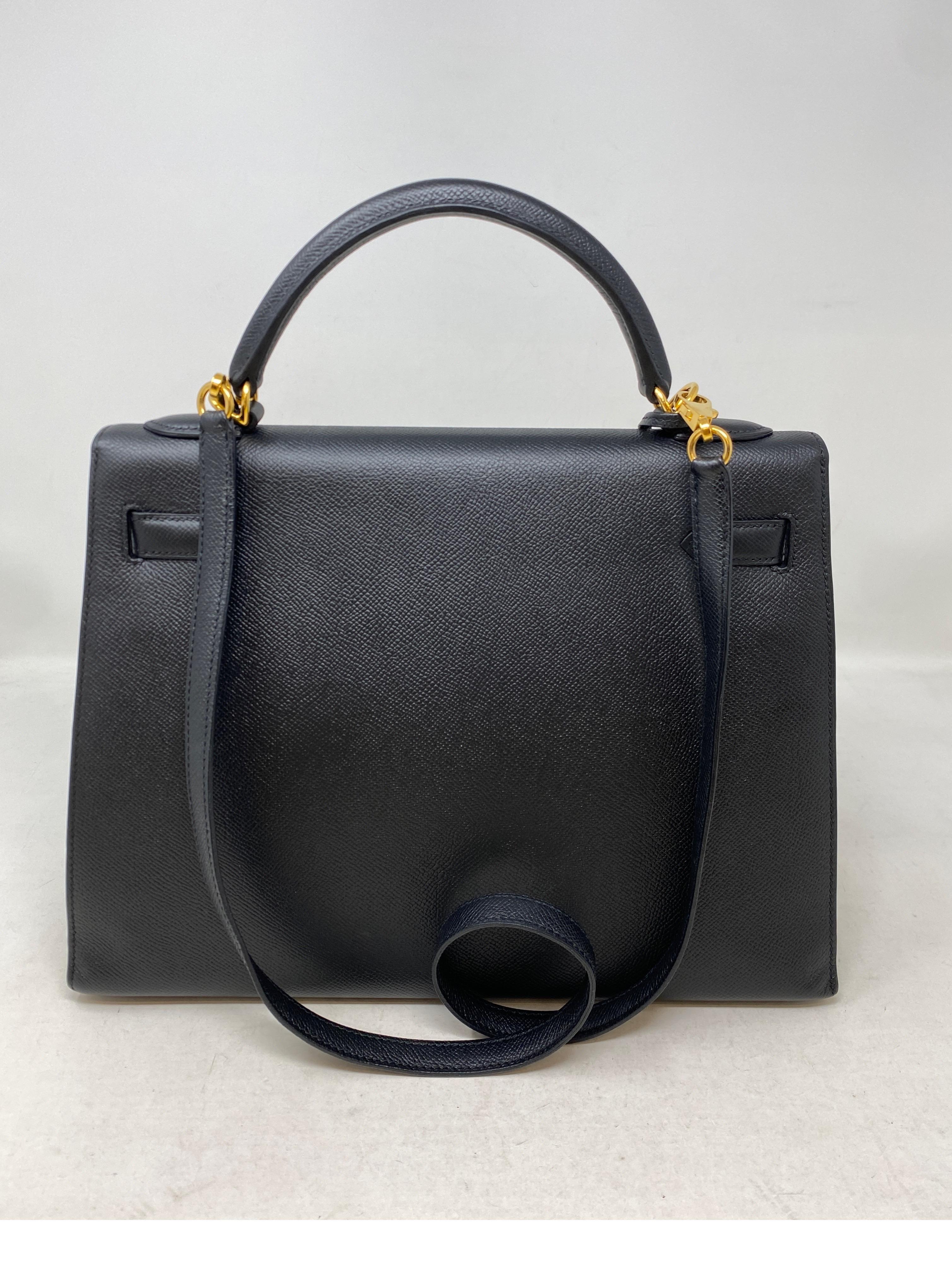 Women's or Men's Hermes Black Kelly 32 Bag 