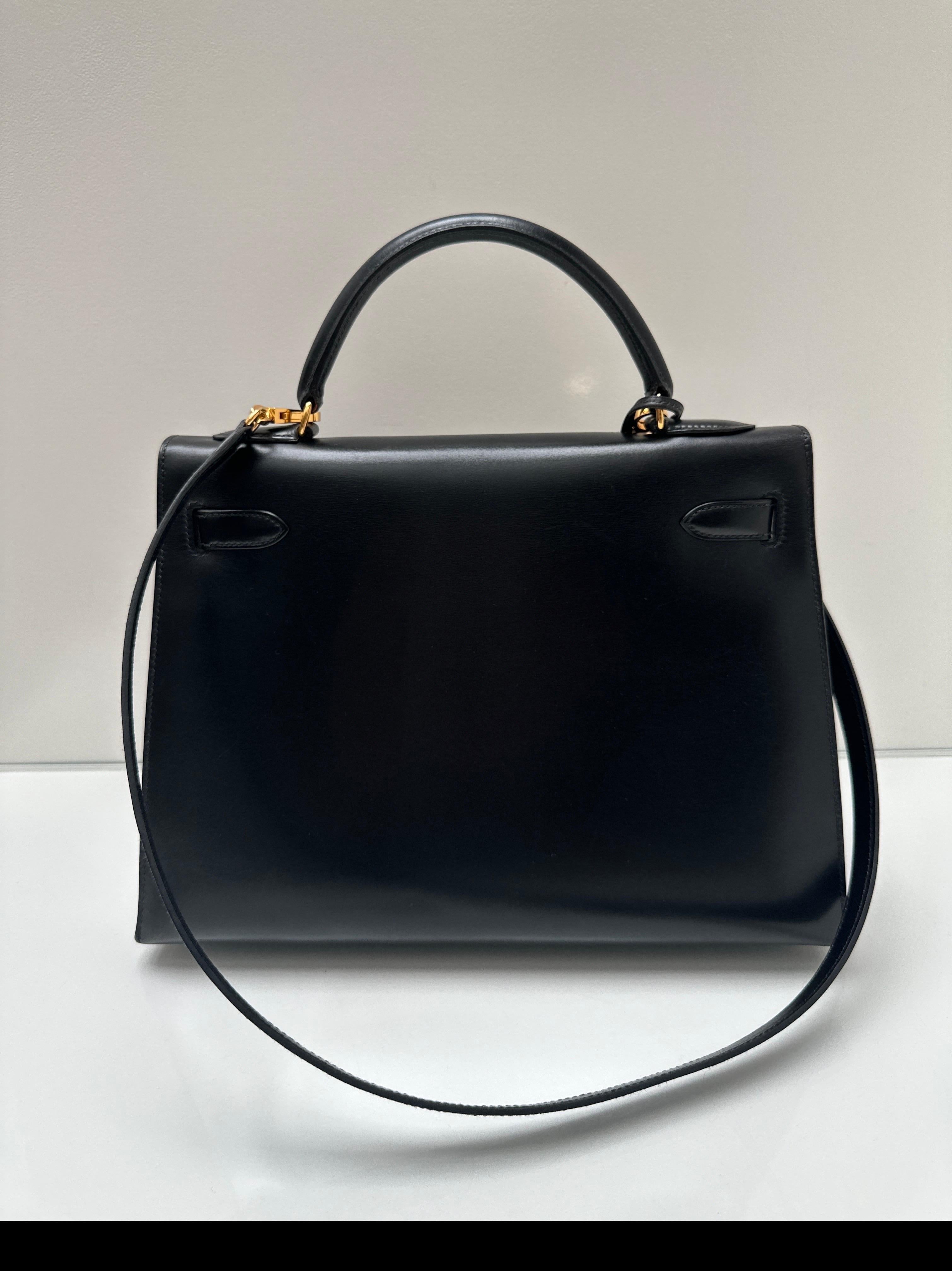 Hermes Black Kelly 32 Bag 3