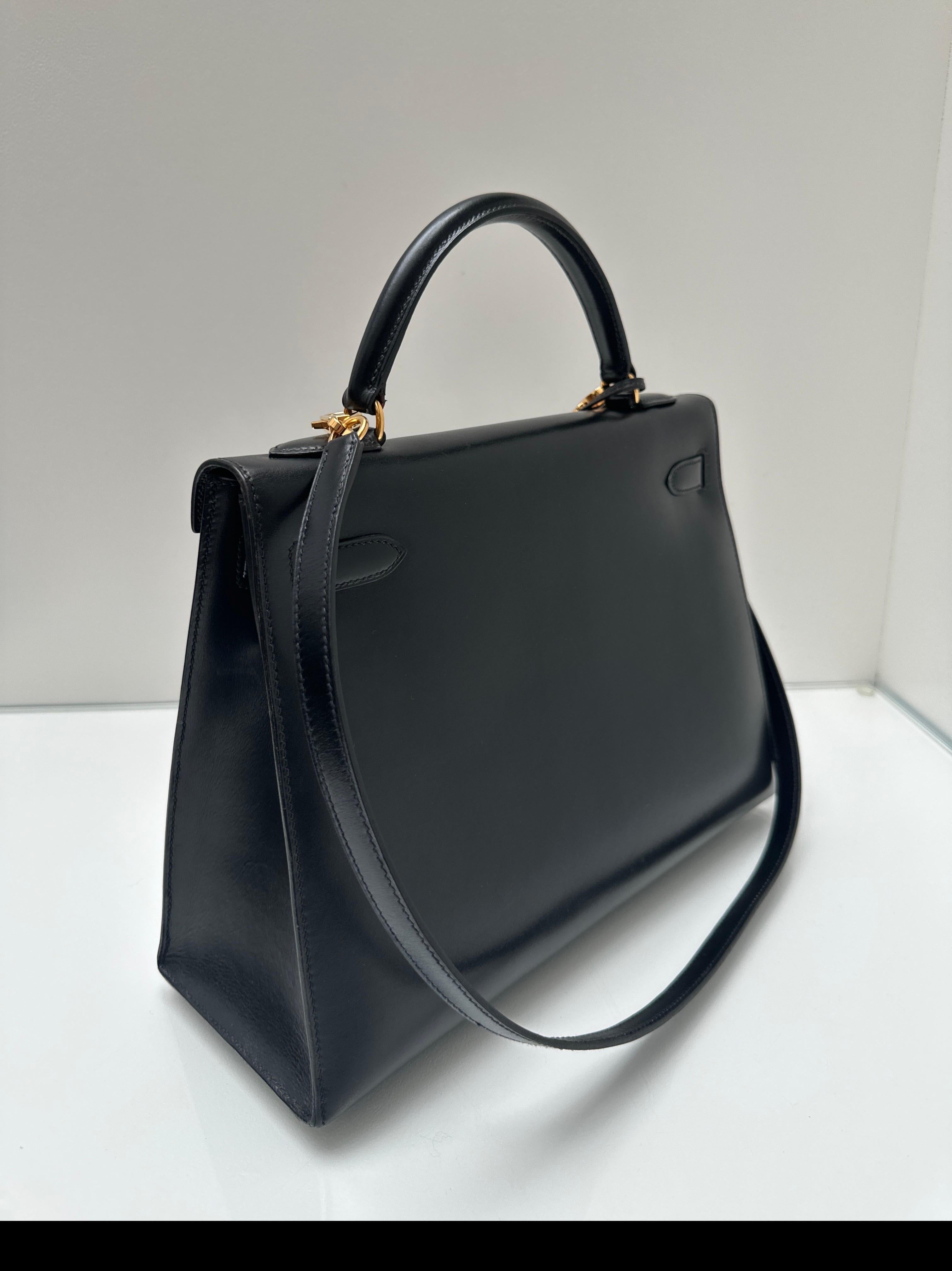 Hermes Black Kelly 32 Bag 4
