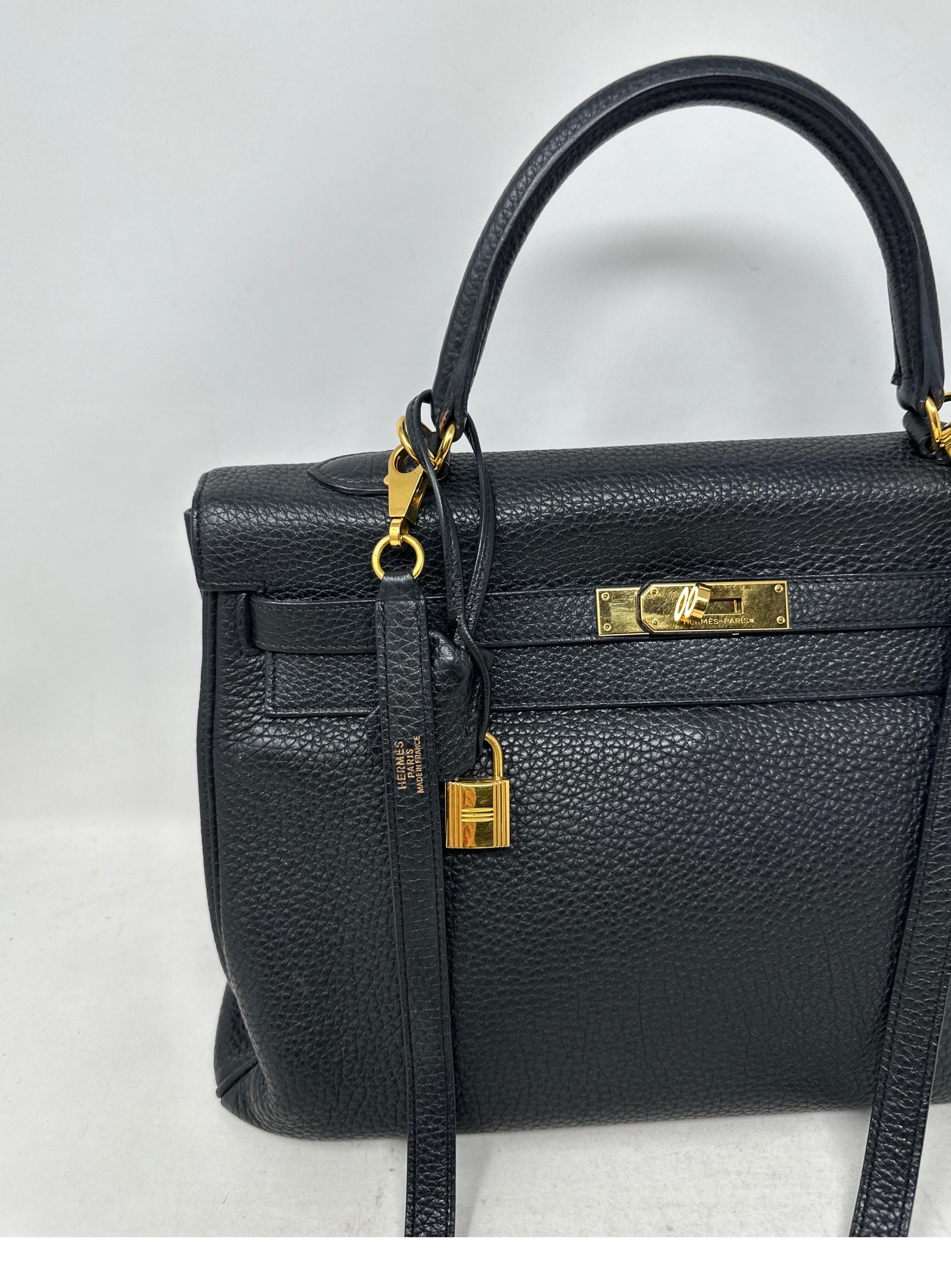 Hermes Black Kelly 35 Bag  For Sale 6
